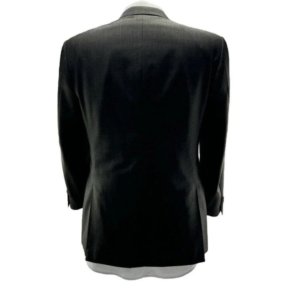 Samuelsohn Dusted Gray Check‎ Super 120 Wool 2 Button/Vent Blazer Mens Size 41R
